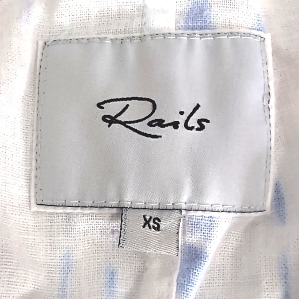 Rails Thea Tie-Hem Linen Blouse...Size Xs - image 7